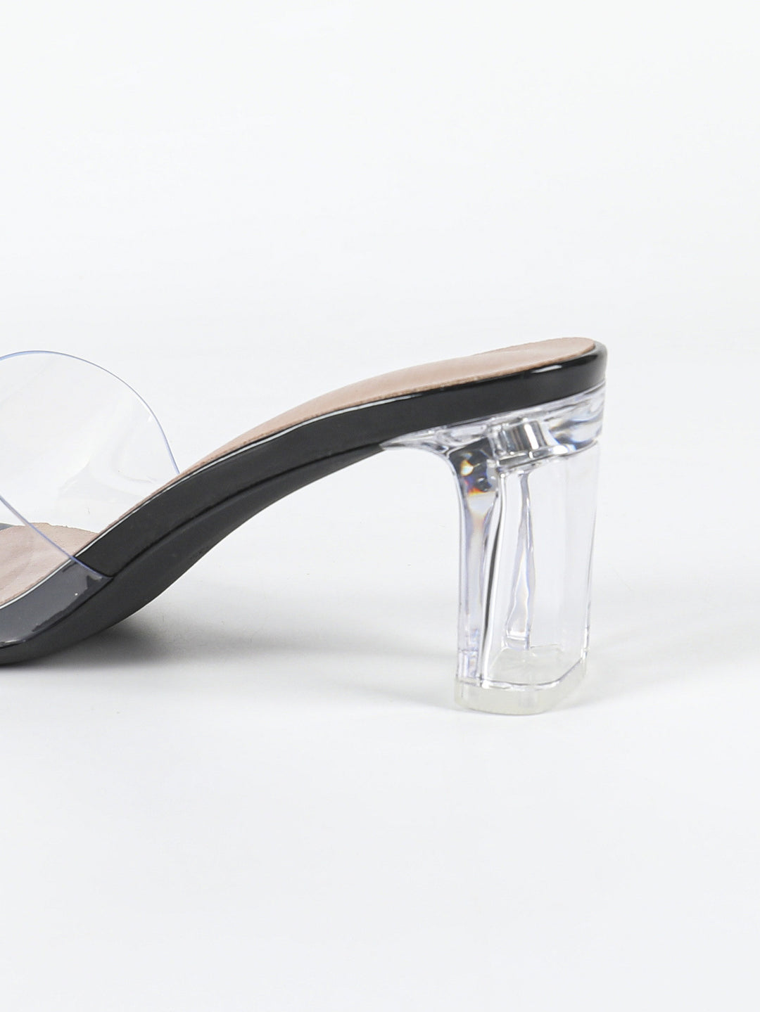 Summer Ladies' Sandals Outer Wear High Heel Chunky Heel Transparent Vamp Women Shoes Square Toe Open Toe Clear Heel - GLAMWEARS