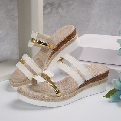 Women Sandals Summer Flat Wedge Peep Toe Casual Women Sandals