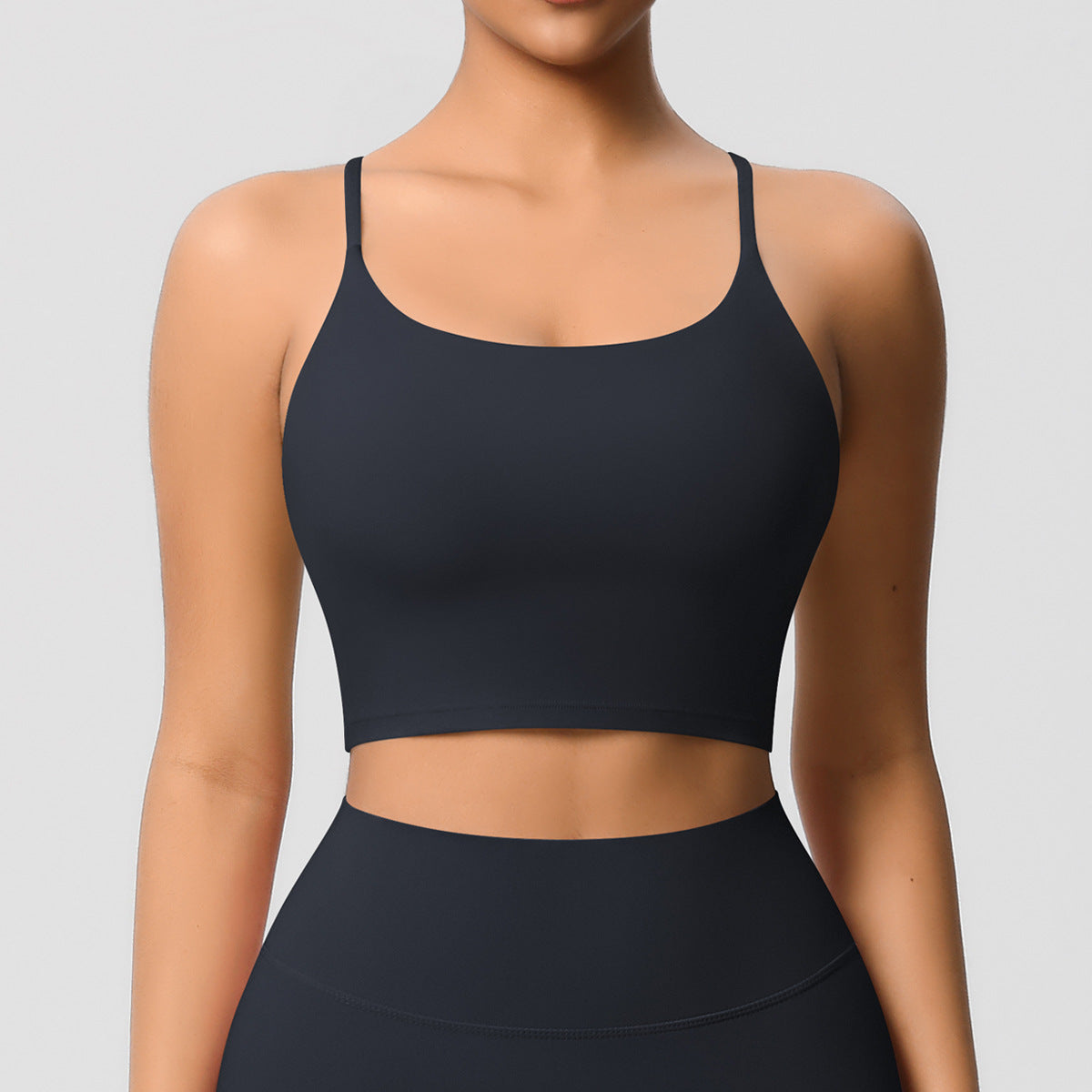 Yoga Jacket Sports Solid Color Underwear with Chest Pad Thin Strap Beauty Back Fitness Vest Camisole Yoga Clothes