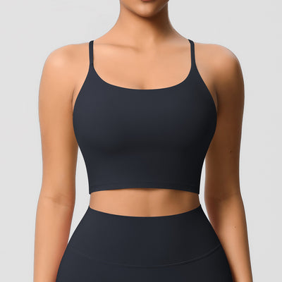 Yoga Jacket Sports Solid Color Underwear with Chest Pad Thin Strap Beauty Back Fitness Vest Camisole Yoga Clothes