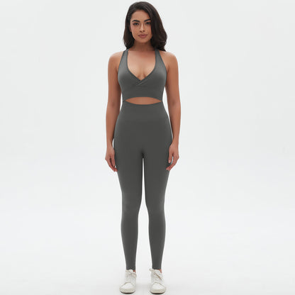 Cross Bra Trousers Suit-Dark Gray