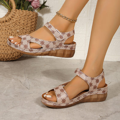 Velcro Platform Sandals Women Wedge Open Toe Beach Slippers