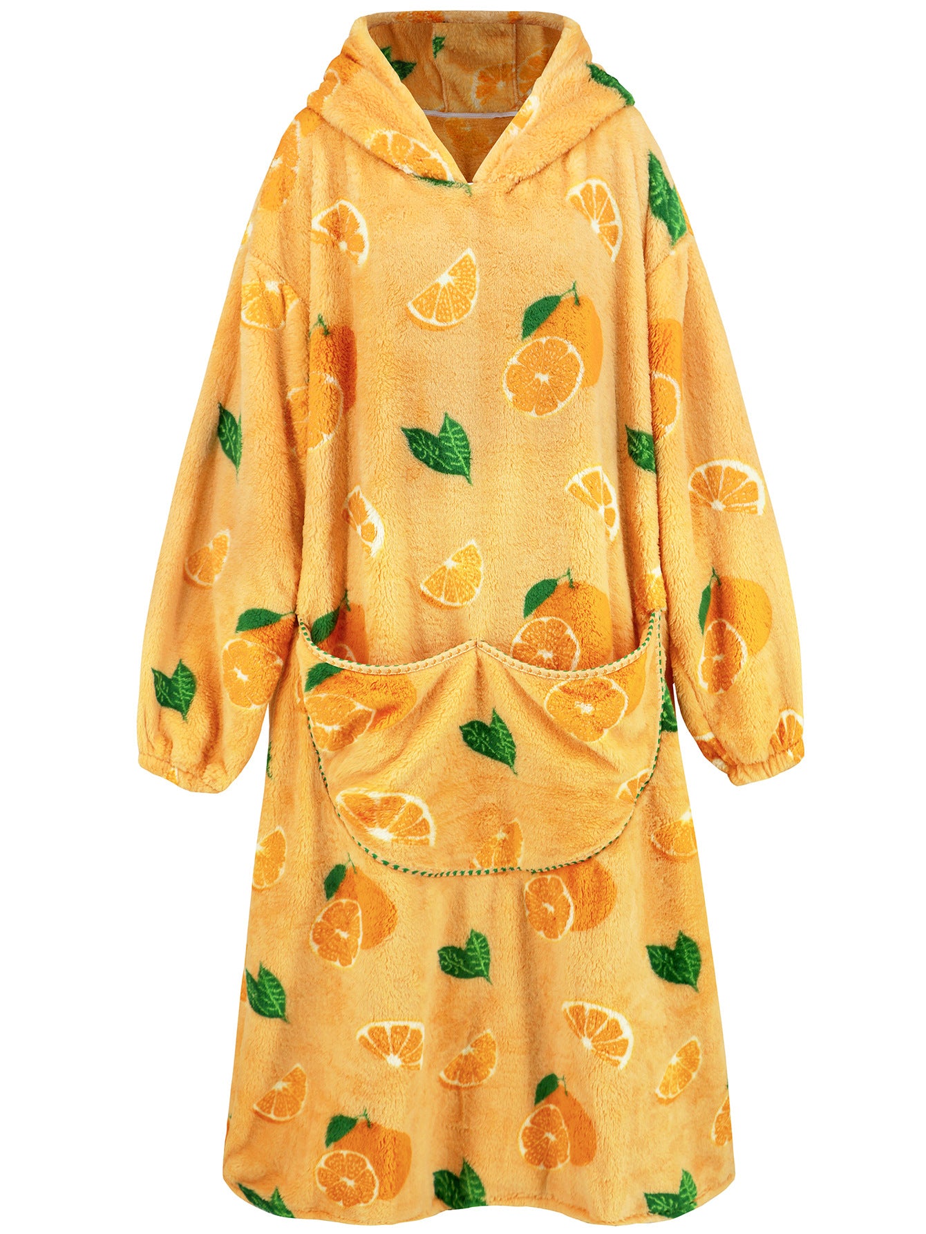 Thickened Pullover Coral Fleece Pajamas Hooded TV Blanket Outdoor Cold Proof Warm Nightgown Home Lazy Blanket