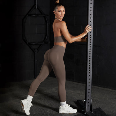 Halter Bra Pants Suit-Brown