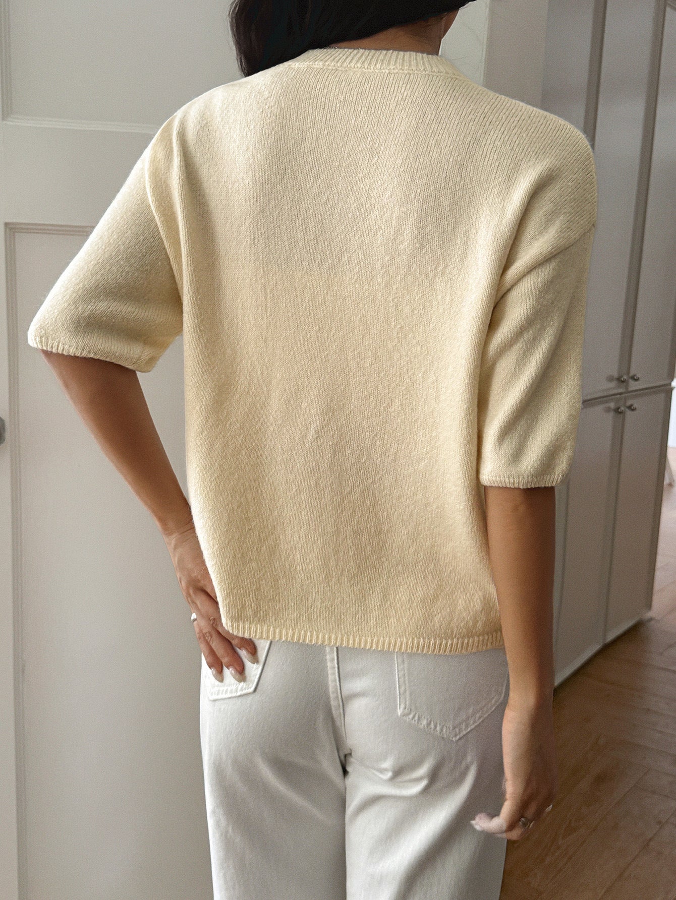 Women Casual Holiday Atmosphere Short Sleeve Sweater