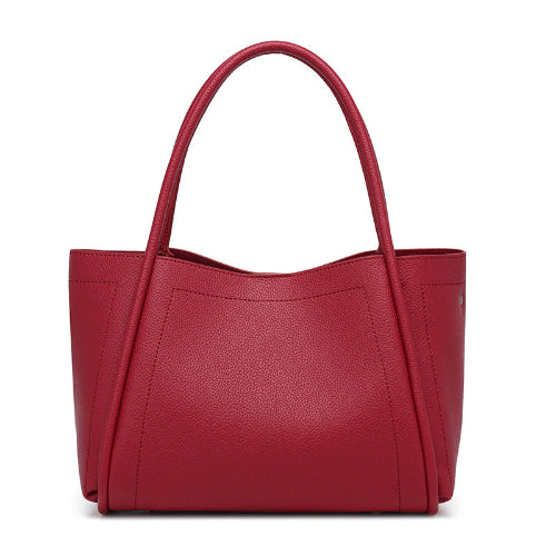 Red Handbags Women Niche Soft Leather Vegetable Basket Bag Large Capacity High Grade Handbag