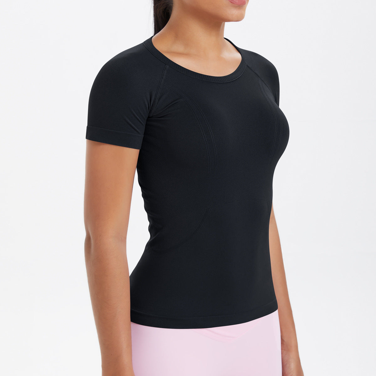 Women Short Sleeve round Neck Exercise T shirt Running Fitness Top Skin Friendly Slim Breathable Yoga Short Sleeve