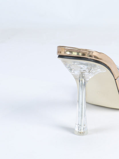 Cocktail Silicon Sealant Crystal Stiletto High Heel Women Square Toe Word with Transparent Sexy Stiletto Women Shoes