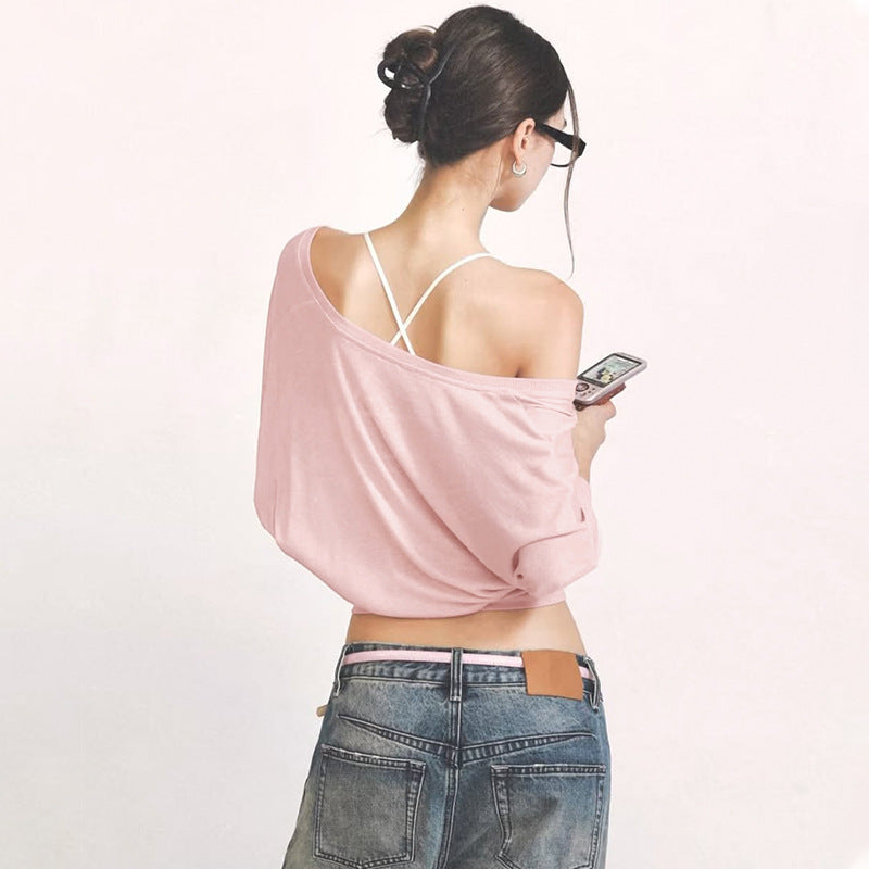 Women Clothing Summer Niche Design See through Anti Blouse Waist Controlled Long Sleeves Top Women