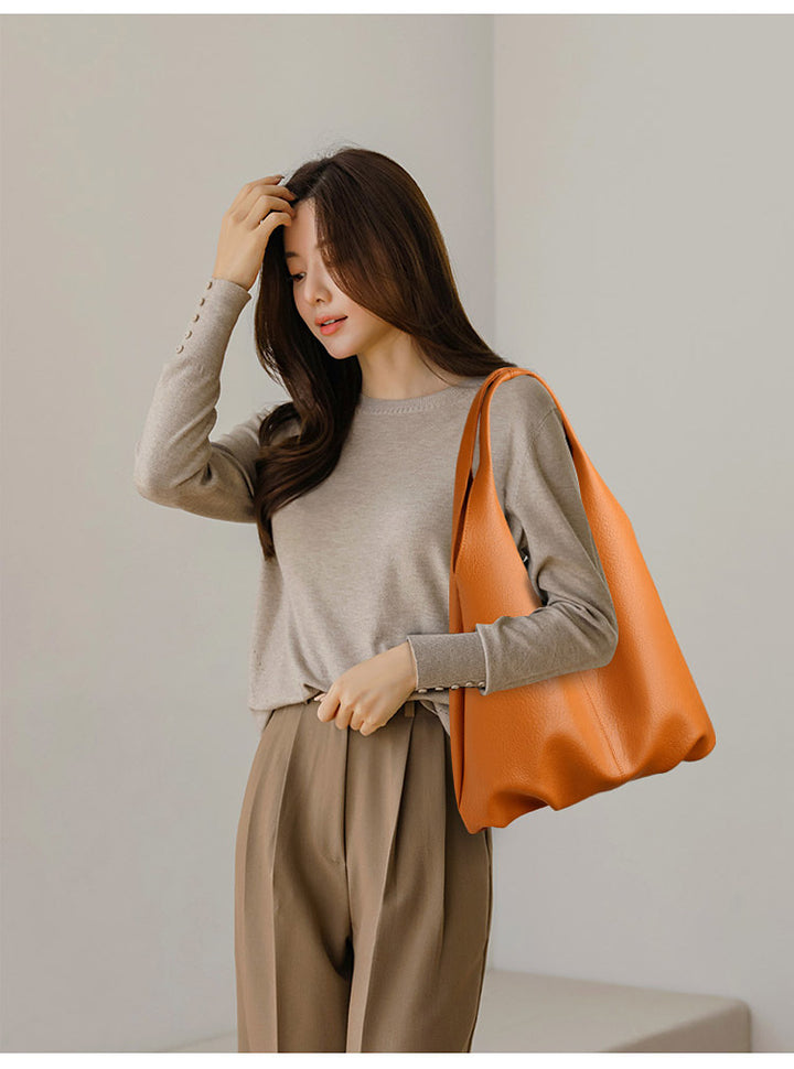 Shoulder Tote Bag for Women Simple Soft Leather Shoulder Bag Office Large Capacity Composite Bags Women - GLAMWEARS