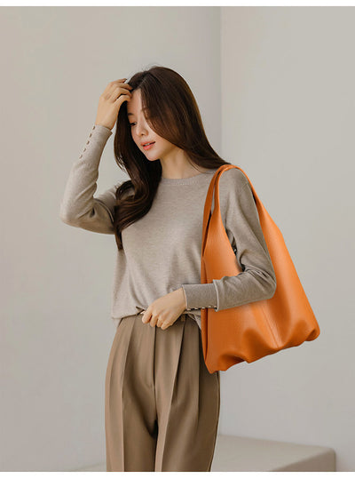 Shoulder Tote Bag for Women Simple Soft Leather Shoulder Bag Office Large Capacity Composite Bags Women