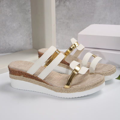 Women Sandals Summer Flat Wedge Peep Toe Casual Women Sandals