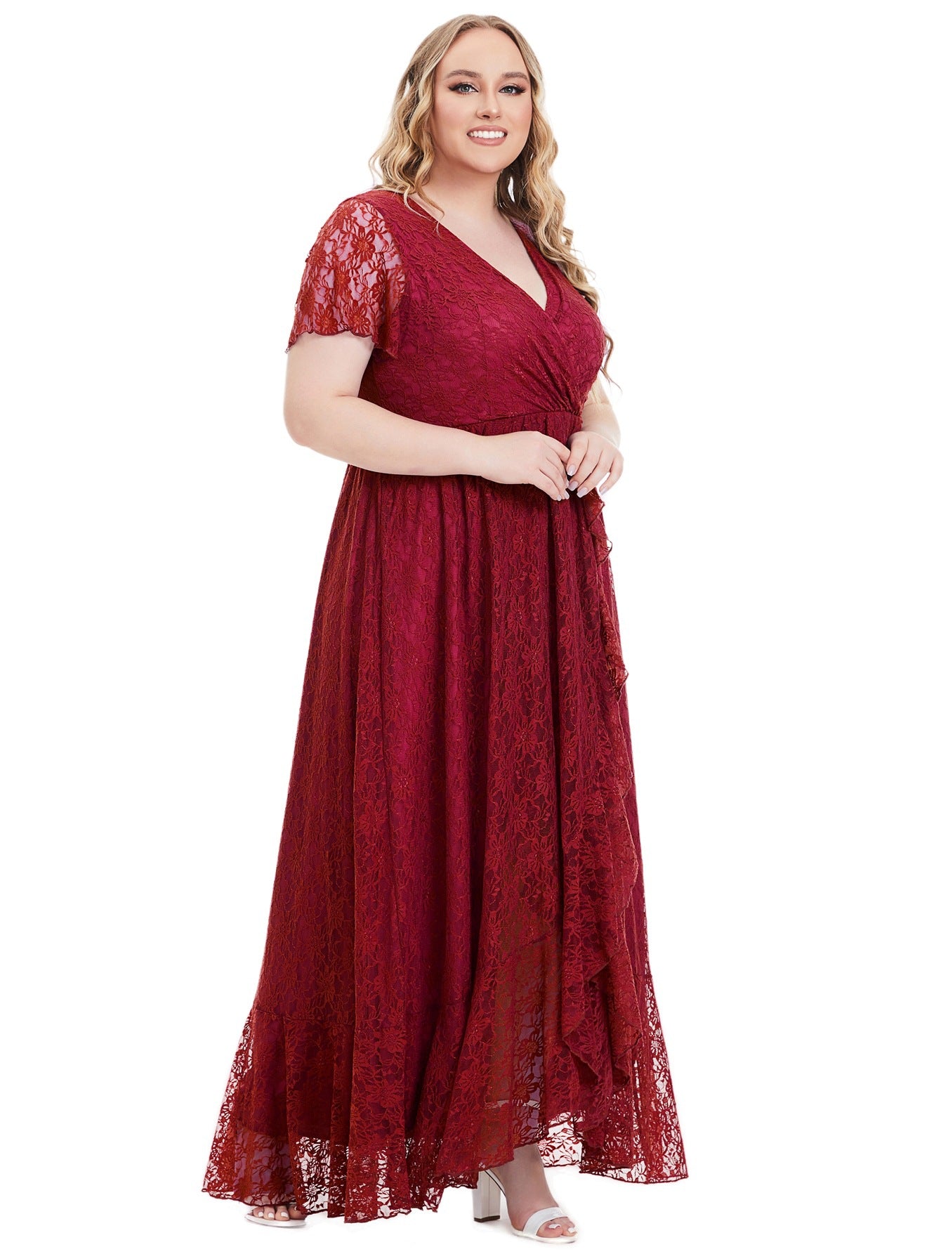 Plus Size Women Clothes Evening Dress Lace Bridesmaid Dress