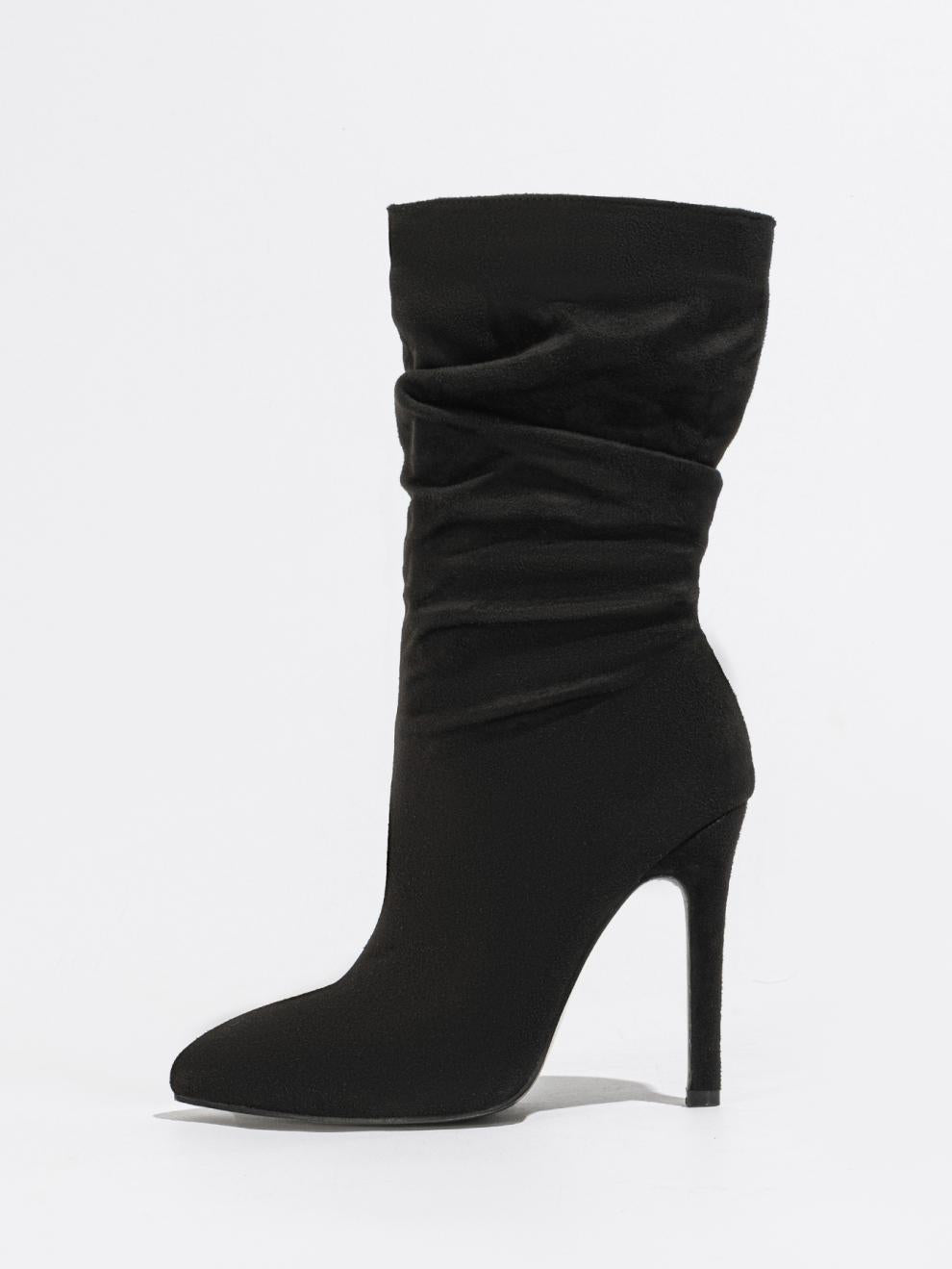 Booties Natural Wrinkle Fine Heel Pointed All Match Street plus Size