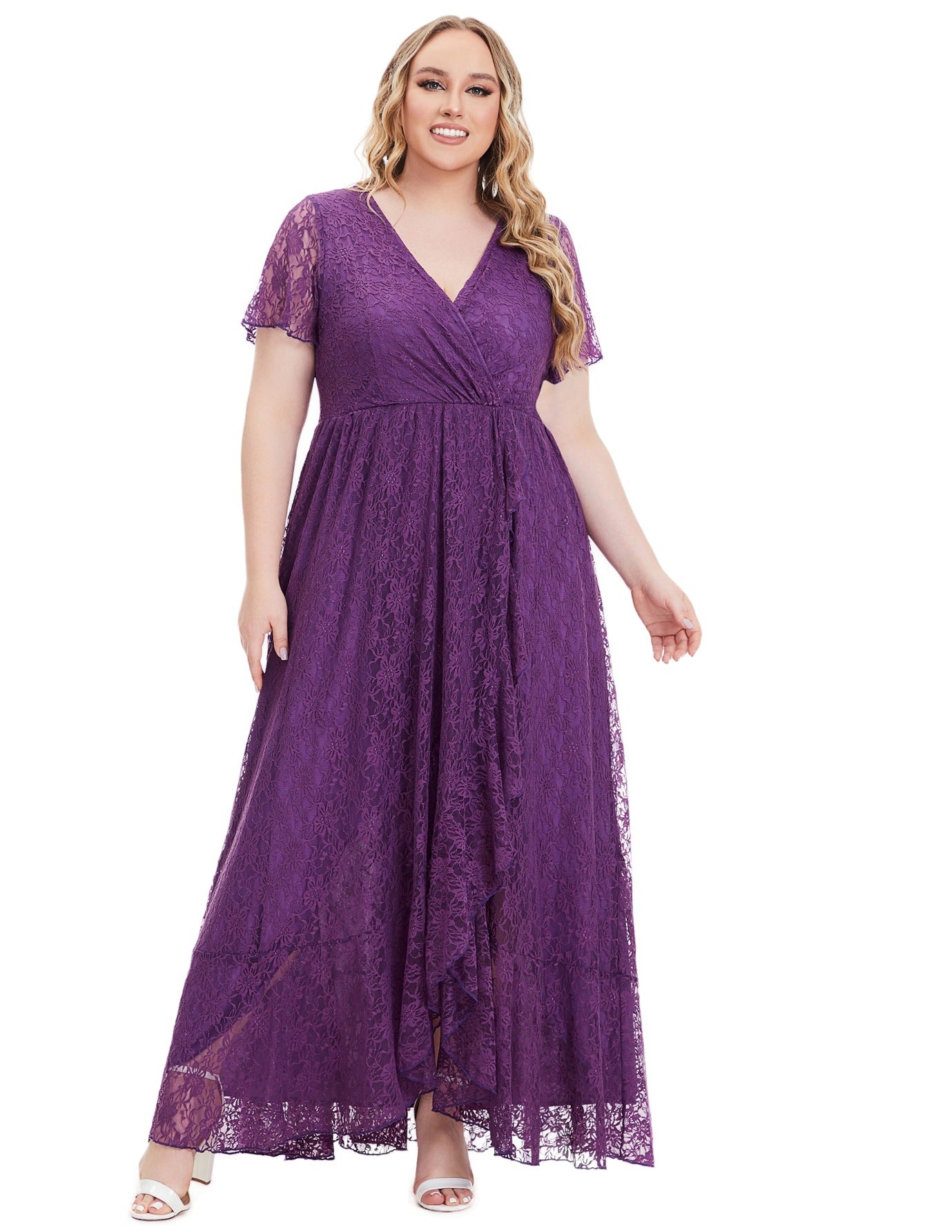 Plus Size Women Clothes Evening Dress Lace Bridesmaid Dress