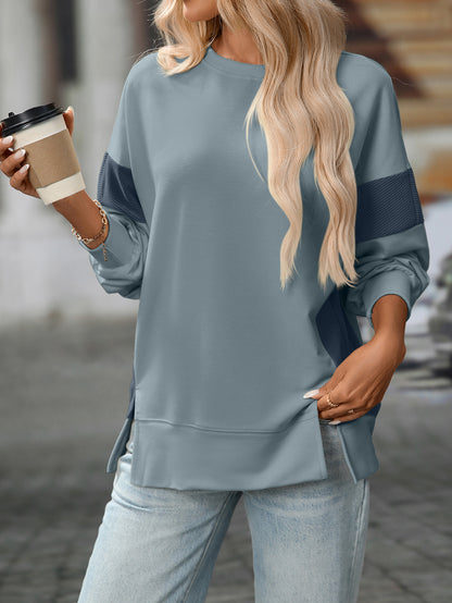 Women round Neck Multicolor round Neck All Matching Casual Loose Sweatshirt