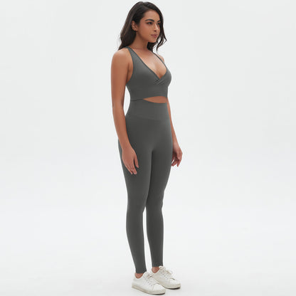 Seamless Cross Bra Peach Skinny Hip Lift Yoga Suit Sports Running Fitness Yoga Wear Women