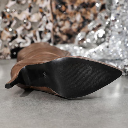 Pointed Toe Autumn Winter Personality Stiletto Heel Side Zipper Stiletto Heel Ladies High Heeled Boots