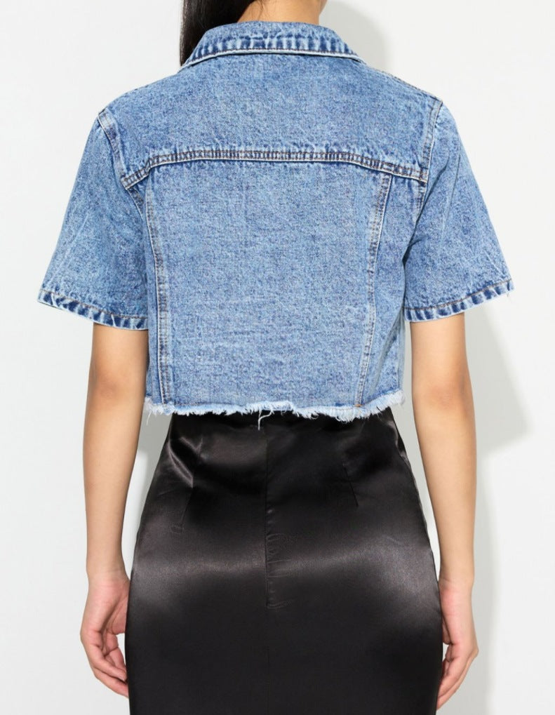 Casual Women Wear Thin Looking Top Denim Coat