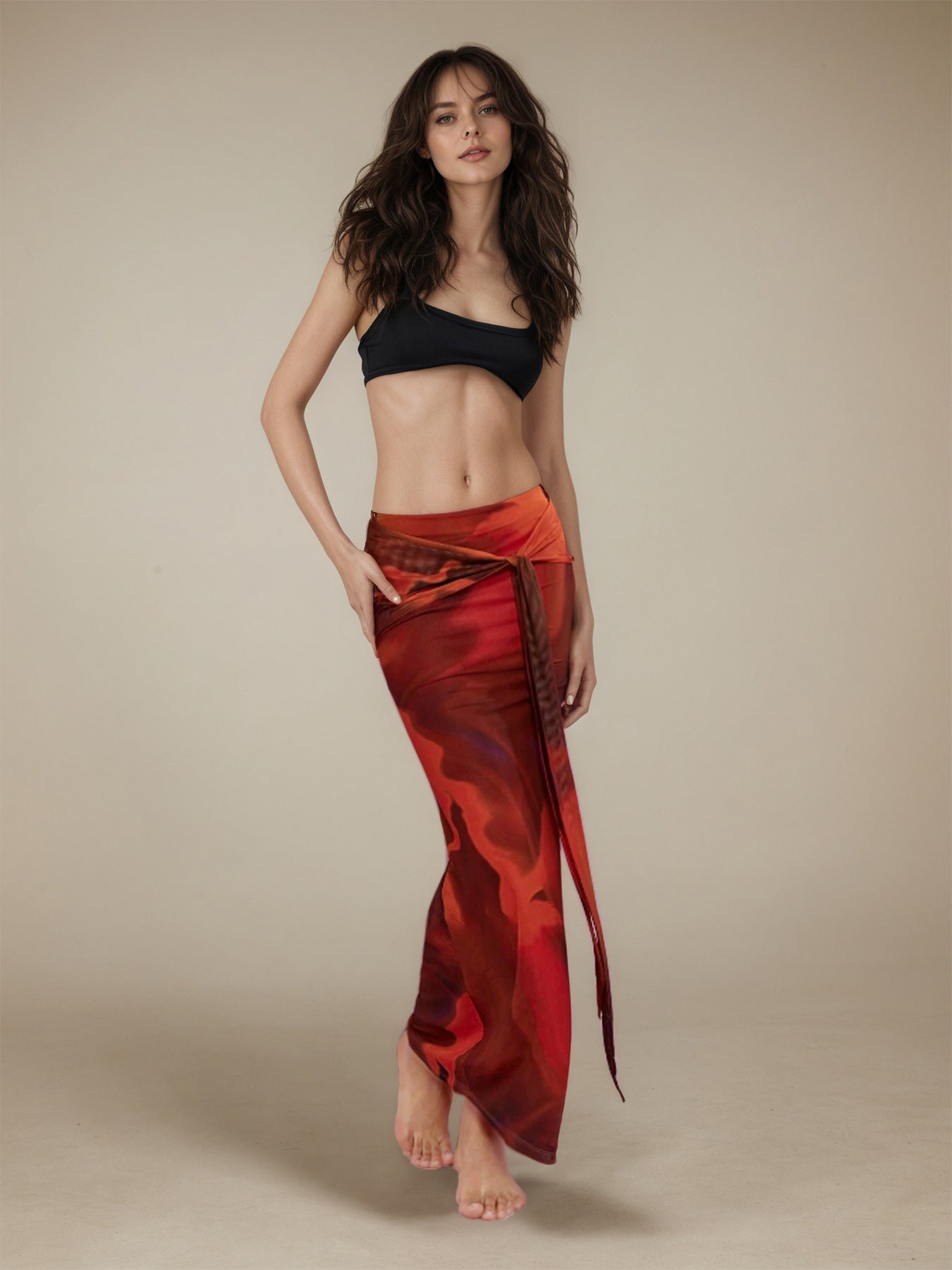 Summer Elegant Skirt Sexy Sexy Retro Printing Slim Fit Maxi Dress