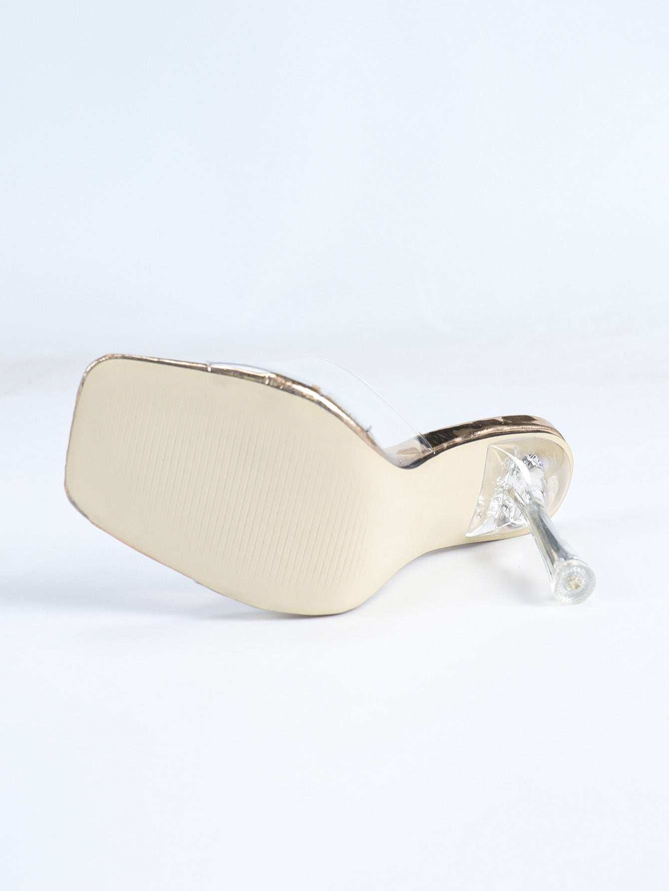 Cocktail Silicon Sealant Crystal Stiletto High Heel Women Square Toe Word with Transparent Sexy Stiletto Women Shoes