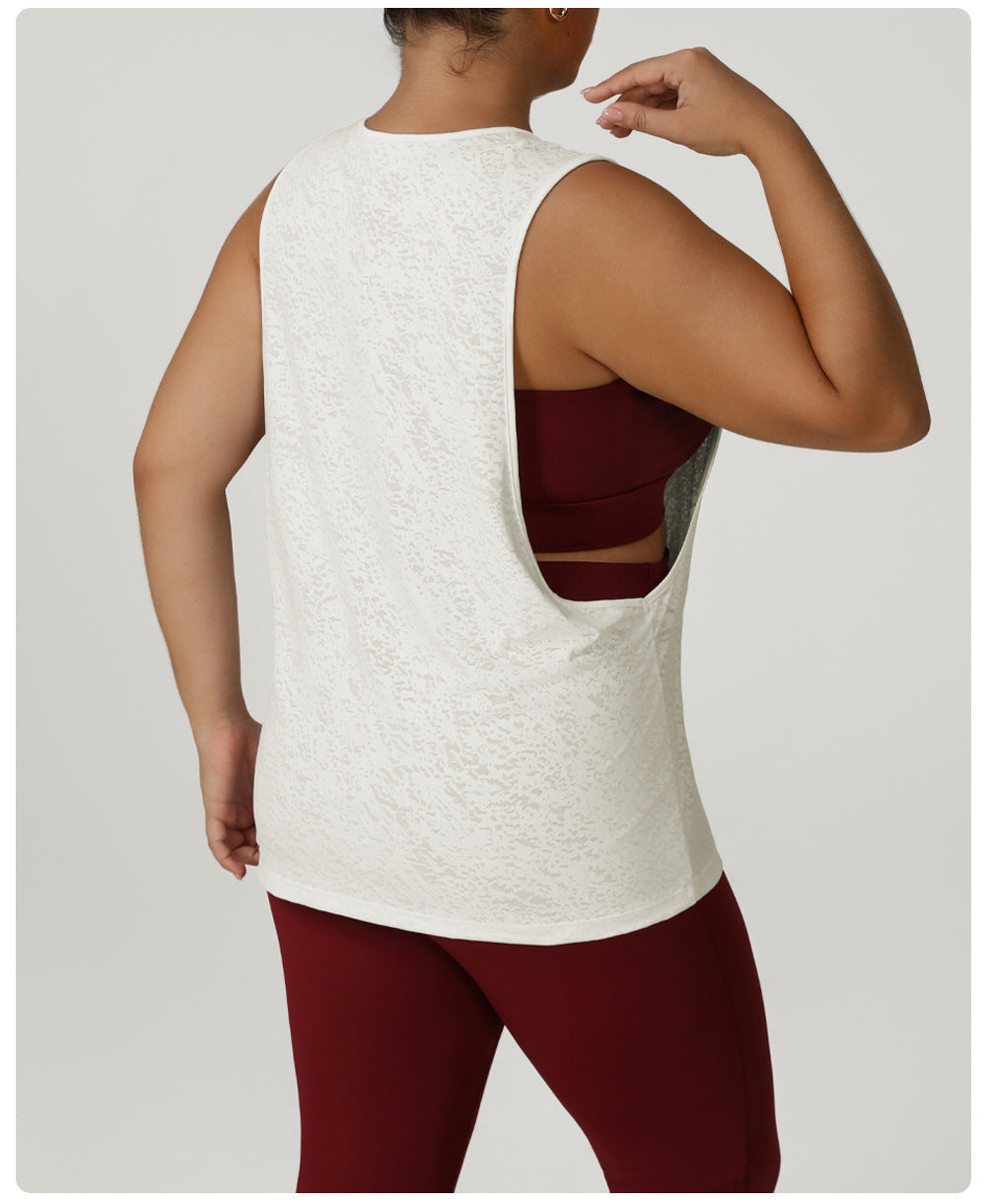 Plus Size Yoga Wear Vest Sports Yoga Wear Yoga Clothing Top Hip Covering Plump Girls Summer T shirt
