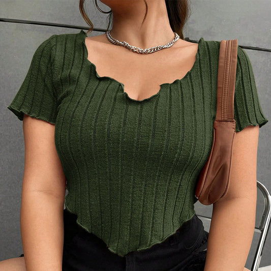 Plus Size Women All Match T shirt Summer Casual Office Slimming Top