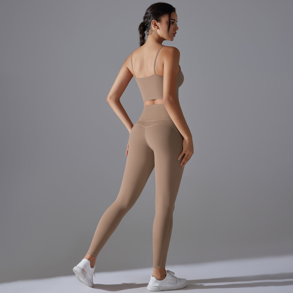 Nude Feel Skin Friendly Vest Yoga Clothes High Strength Workout Clothes Pilates Running Sports Sling Top Set