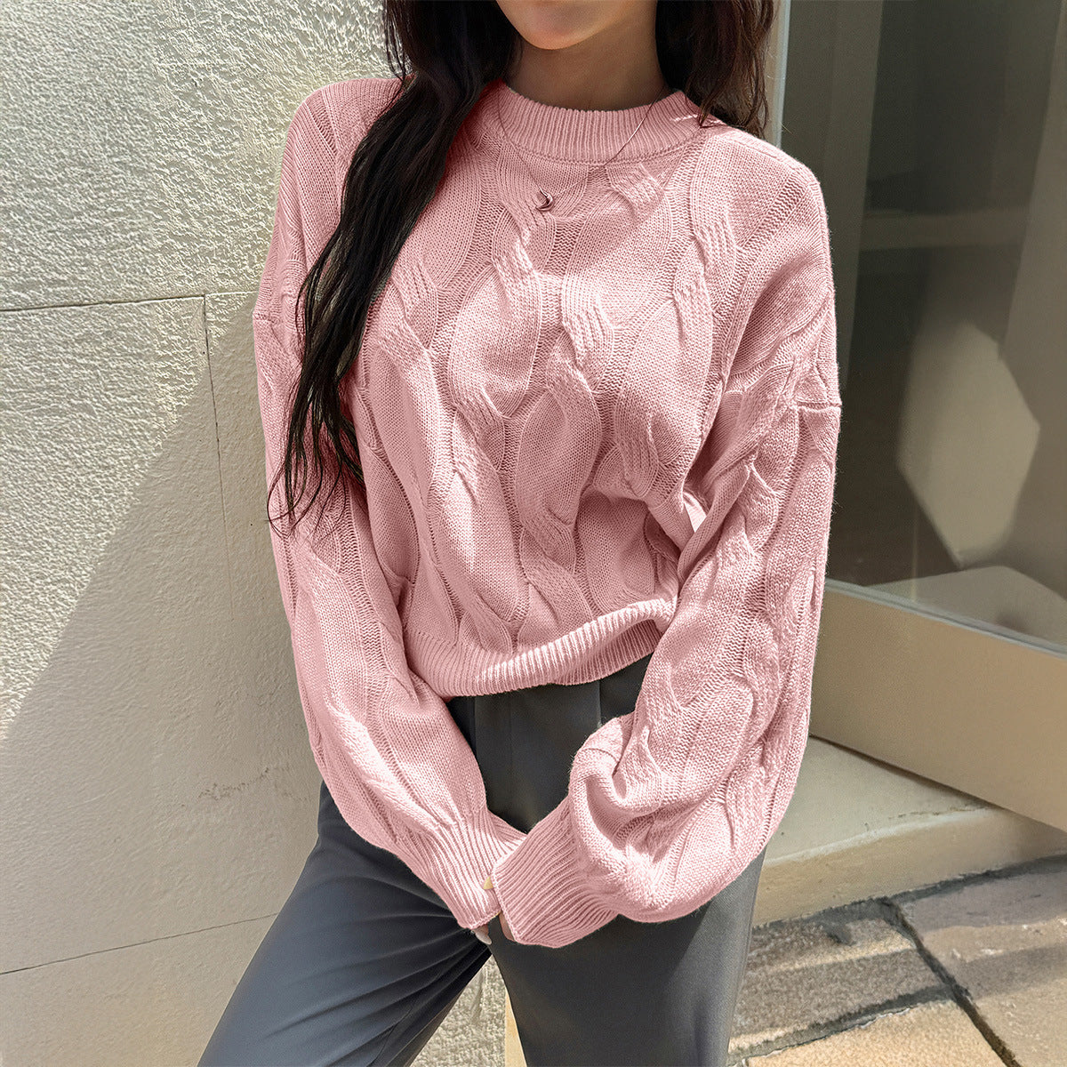 Casual Simple Long Sleeve Bottoming Shirt Sweaters Women Clothing Autumn Winter