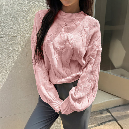 Casual Simple Long Sleeve Bottoming Shirt Sweaters Women Clothing Autumn Winter