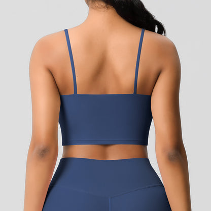 Yoga Jacket Sports Solid Color Underwear with Chest Pad Thin Strap Beauty Back Fitness Vest Camisole Yoga Clothes