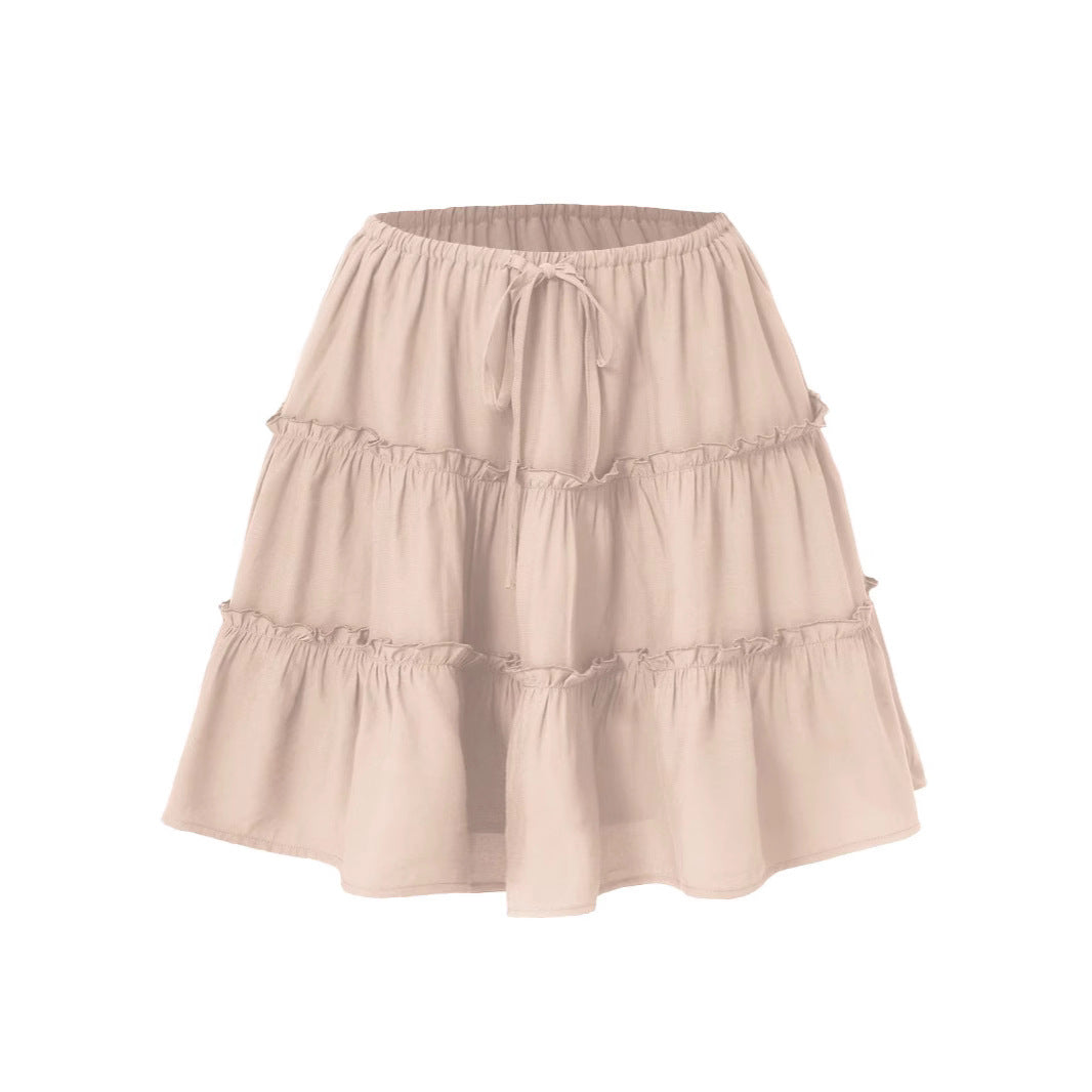 Women Clothing Lace up Adjustable Short Skirt Anti Exposure Pants Lining High Waist Skirt for Women