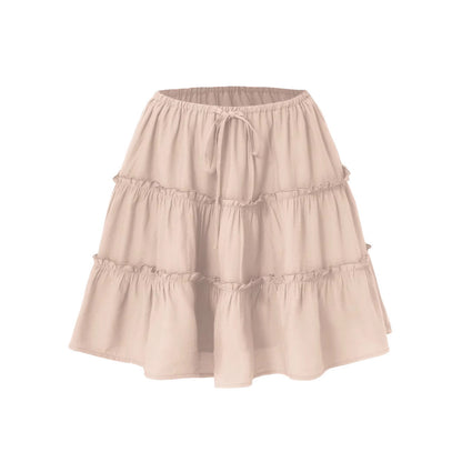 Women Clothing Lace up Adjustable Short Skirt Anti Exposure Pants Lining High Waist Skirt for Women