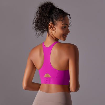 High Strength Sports Underwear One Piece Chest Pad Seamless Hook Eye Closure Yoga Vest Shockproof Push up Beauty Back Yoga Bra