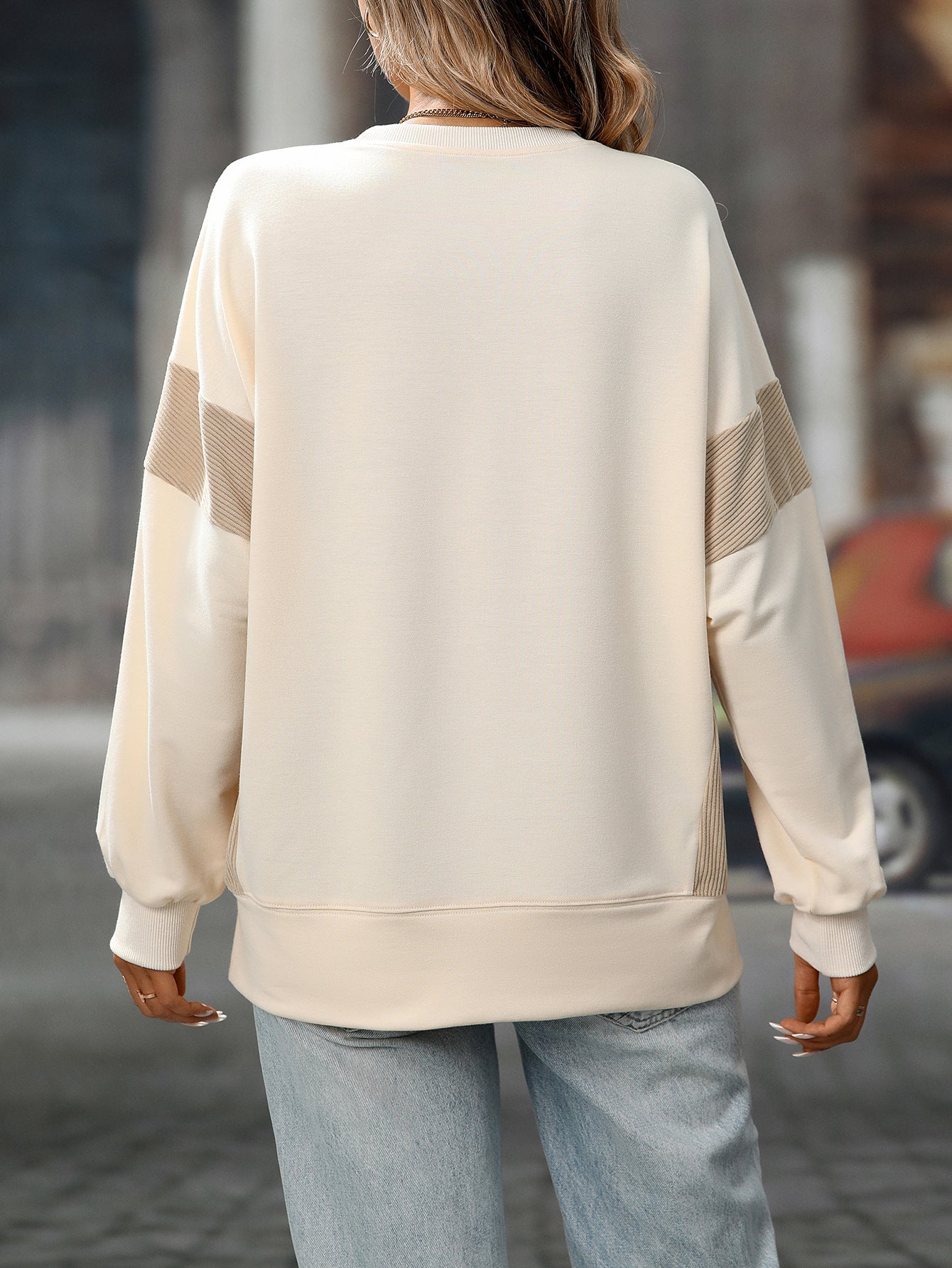 Women round Neck Multicolor round Neck All Matching Casual Loose Sweatshirt