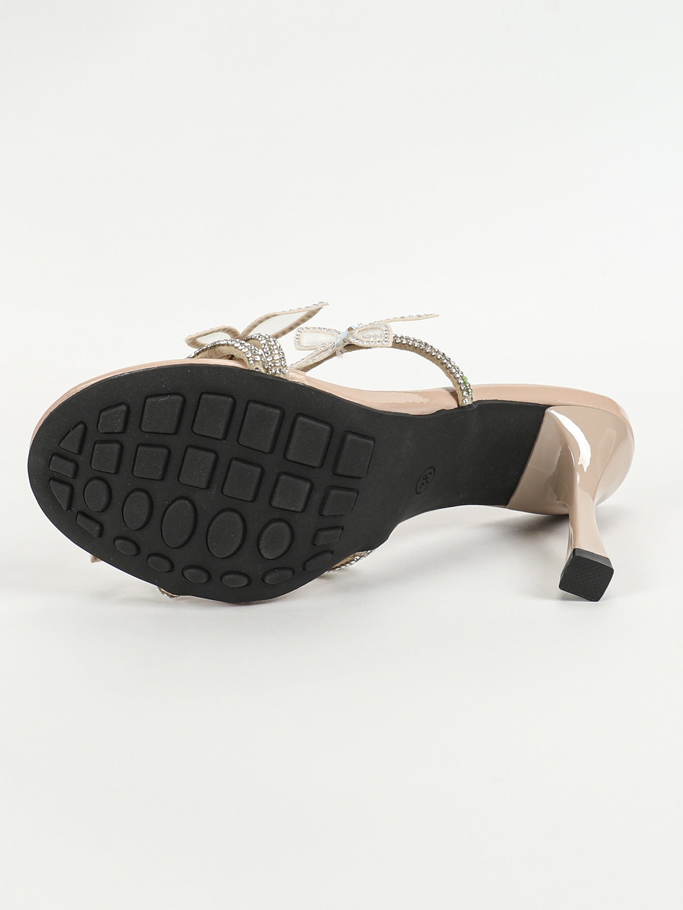 round Toe Outer Single Stiletto Heel Women Sandals Diamond Butterfly plus Size Open Toe Slippers Women Shoes