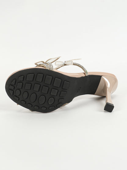 round Toe Outer Single Stiletto Heel Women Sandals Diamond Butterfly plus Size Open Toe Slippers Women Shoes