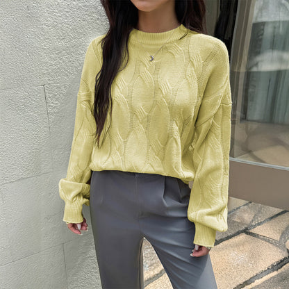 Casual Simple Long Sleeve Bottoming Shirt Sweaters Women Clothing Autumn Winter