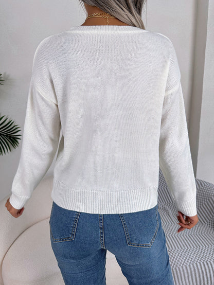 Autumn Winter Twist Love Long Sleeve Pullover Valentine Clothing