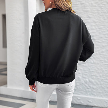 Autumn Romantic Sweet Heart Printing Loose round Neck Long Sleeve Sweatshirts