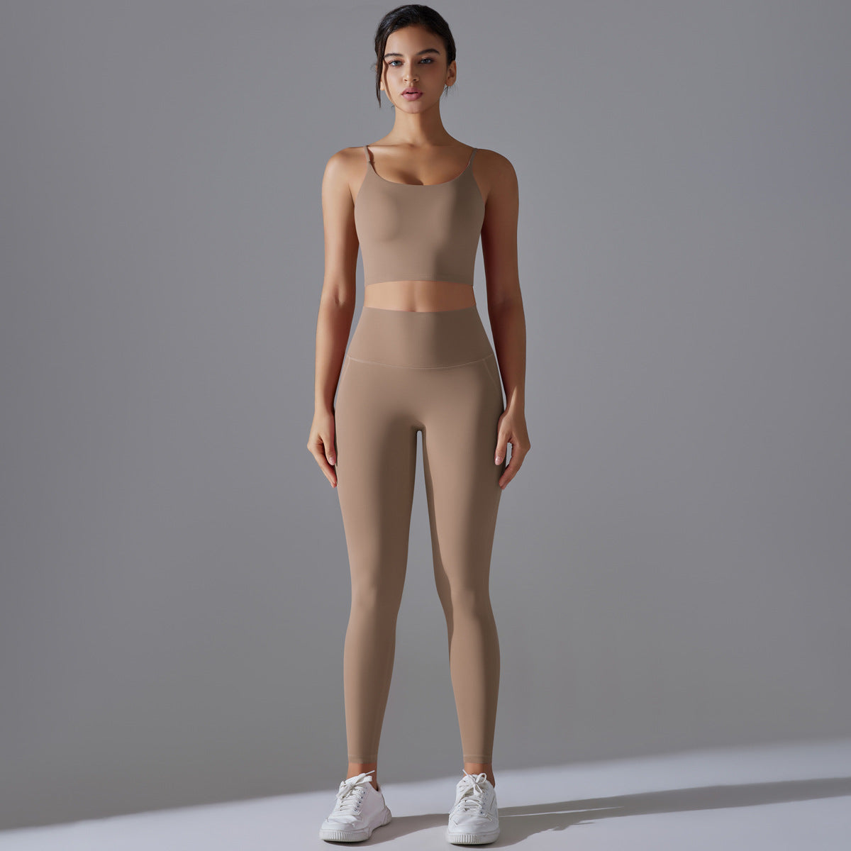 Nude Feel Skin Friendly Vest Yoga Clothes High Strength Workout Clothes Pilates Running Sports Sling Top Set