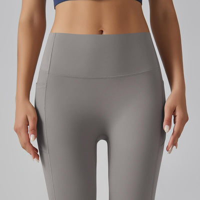 High-Strength Skinny Yoga Pants Composite High Waist Belly Contracting Sports Trousers High Elastic Ultra Thin Quick Drying Fitness Pants for Women