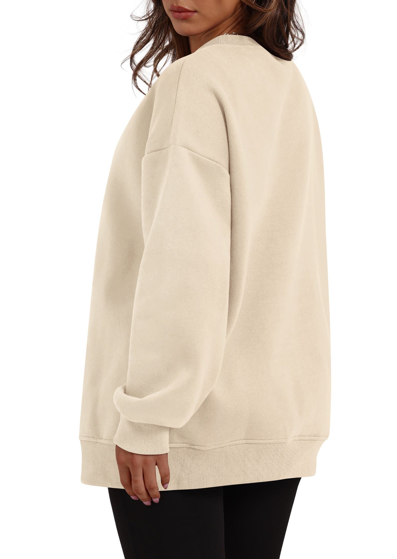 Autumn Winter Women round Neck Long Sleeved Sweatshirt Pullover Fleece Sweater