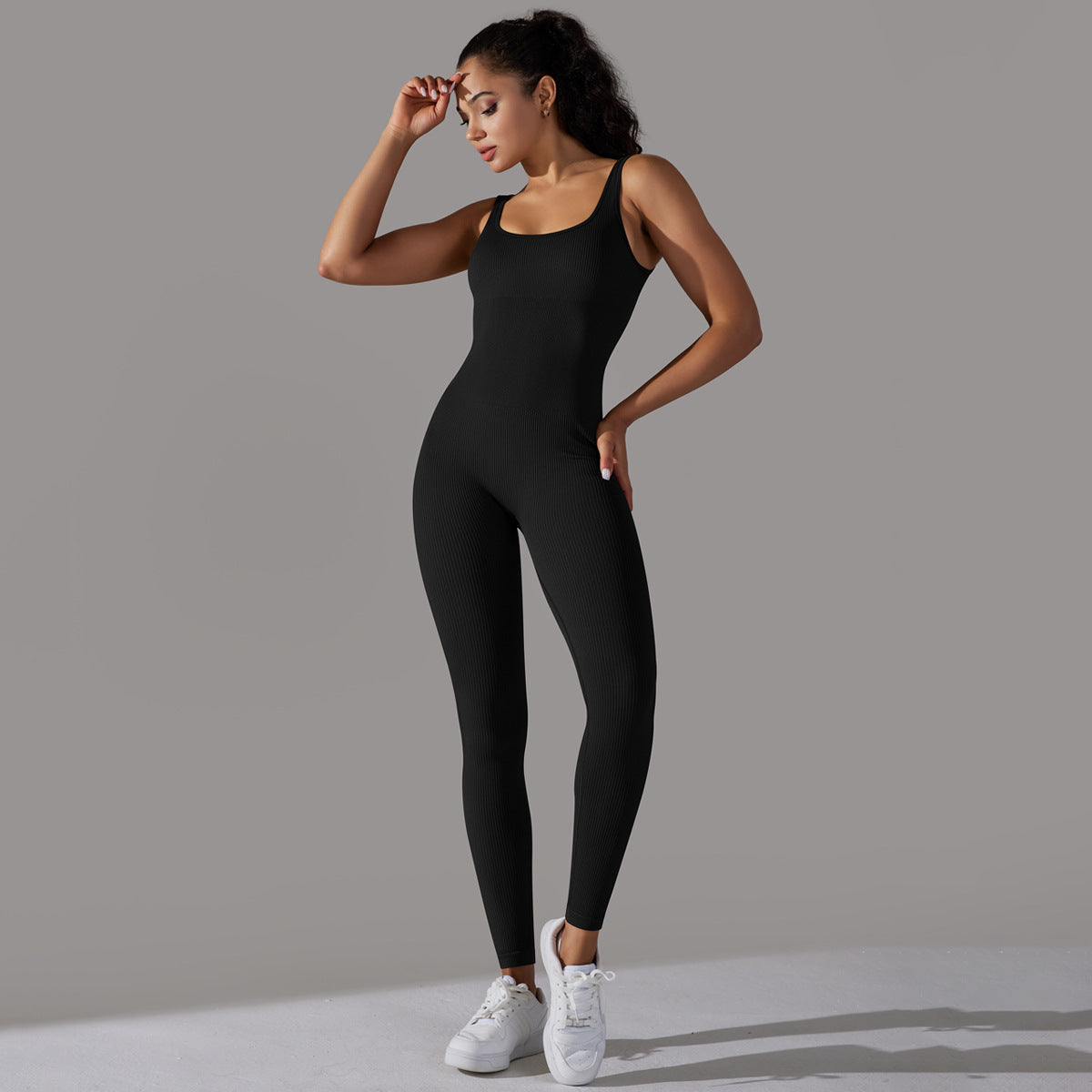 Spring Internet Seamless Thread Yoga Jumpsuit Dance Cinched Waist Slim Fit Sports Stretch Tight Jumpsuit
