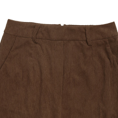 Retro Corduroy Skirt Autumn Winter Elegant Office Split Skirt Women