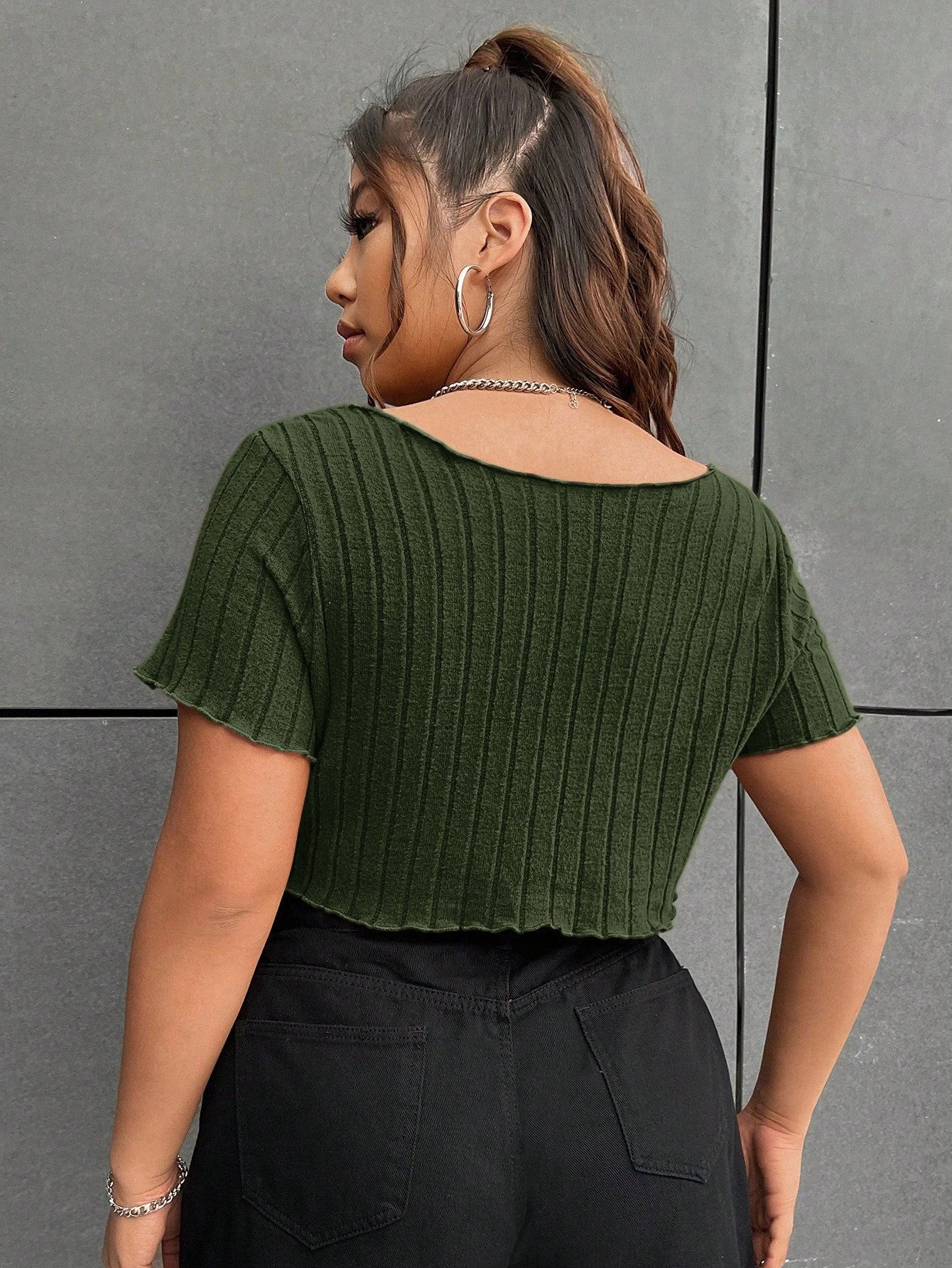 Plus Size Women All Match T shirt Summer Casual Office Slimming Top