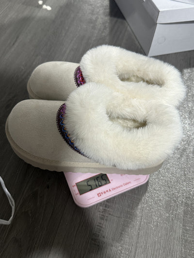 Winter Knitted Belt Wool Mouth Short Snow Boots Women Thick Bottom Thickened Fleece lined Platform Slip on Cotton Shoes
