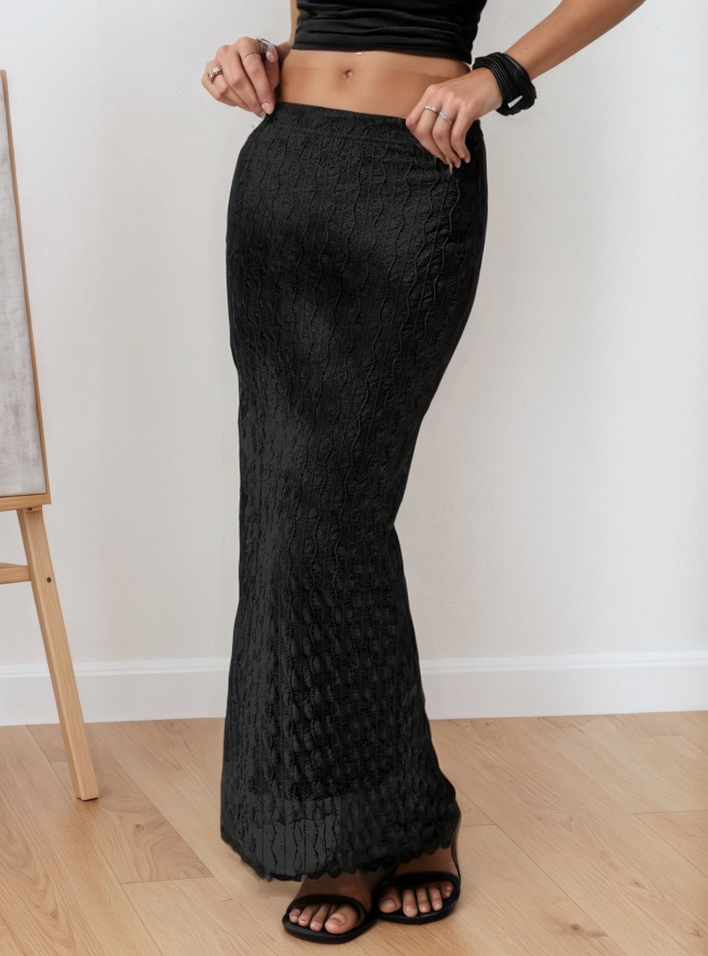 Mesh Jacquard Summer Skirt Party Elegant High Grade Slim Slimming Sheath Skirt