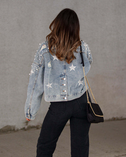 Heavy Industry Beads Women's Loose Denim Jacket
