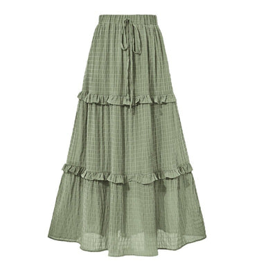 Office A line Pleated Skirt Summer Women Loose Slimming Waist Tight Skirt